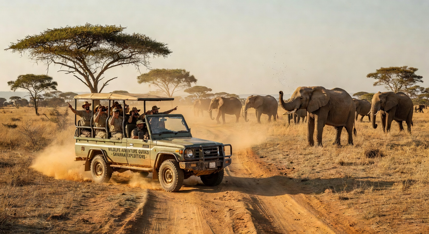 Safari wildlife on the African savanna